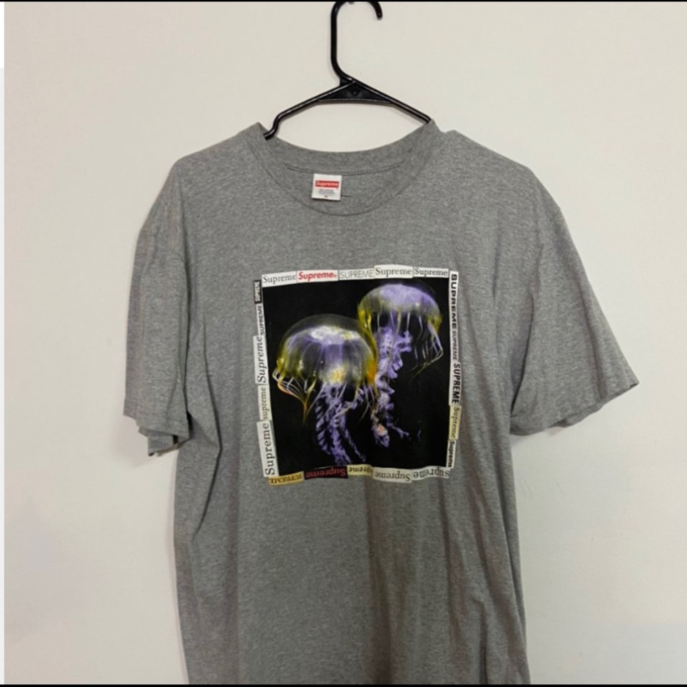 Supreme jellyfish fish tee (gray) size M